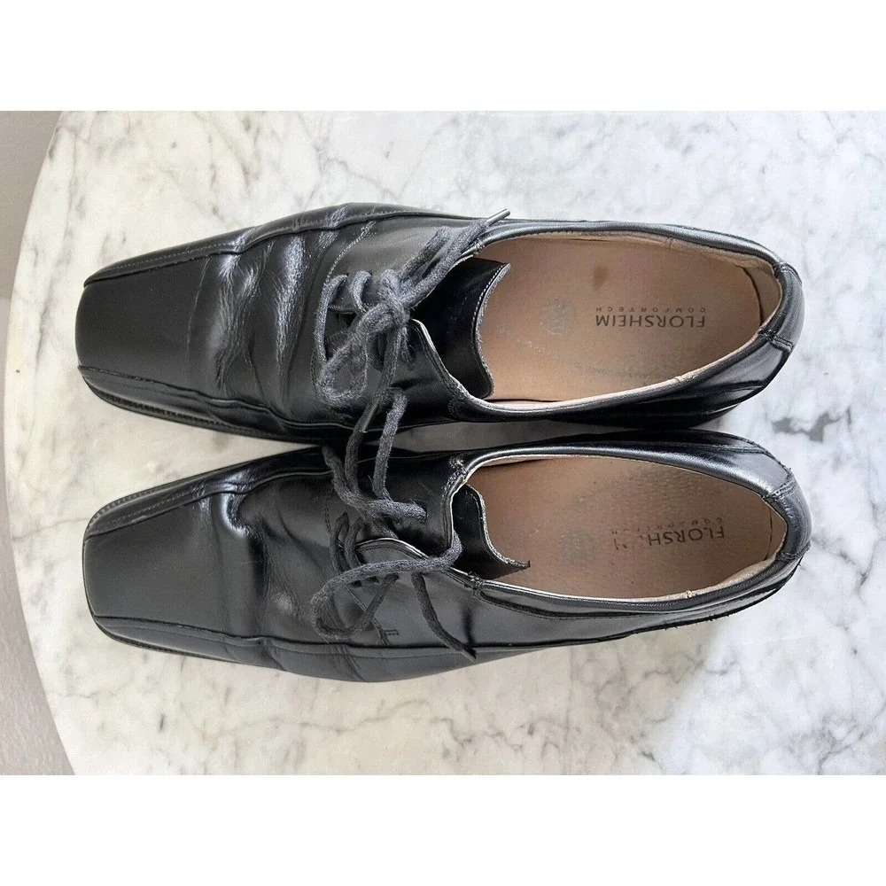 Florsheim Mens Alverson Square Toe Loafer Shoes Size 10.5 Black Leather